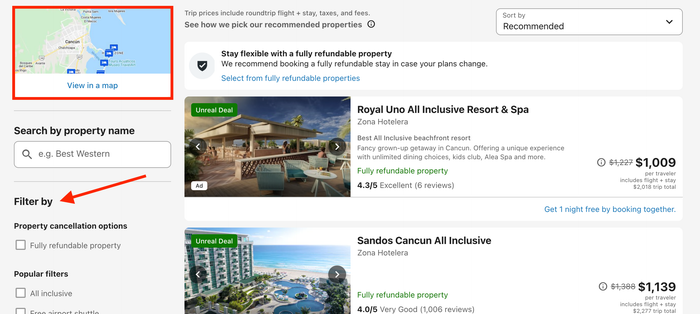 Cheap Tickets cancun vacation package results