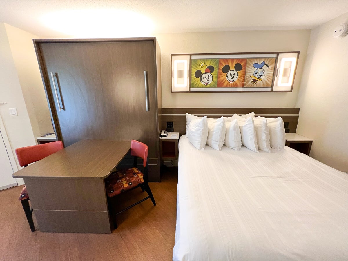 Disneys All Star Movie Resort Preferred room queen bed and desk