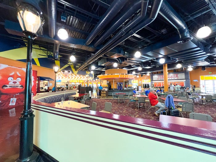 Disneys All Star Movie Resort food court seating