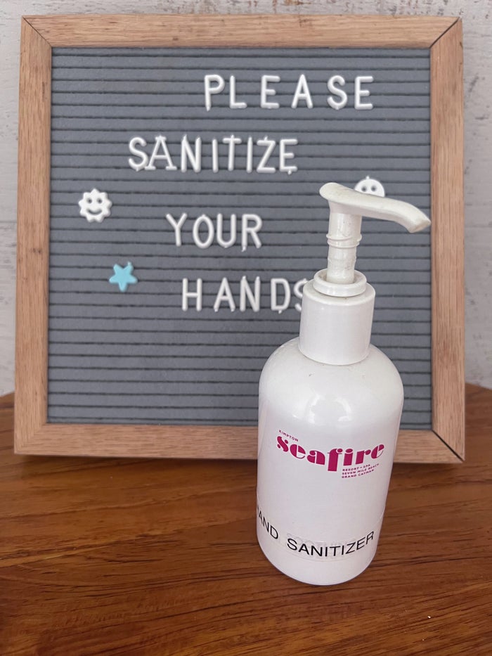 Hand sanitizer at Kimpton Seafire