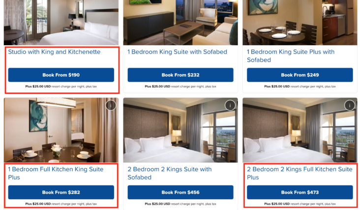 Hilton Grand Vacations kitchen options