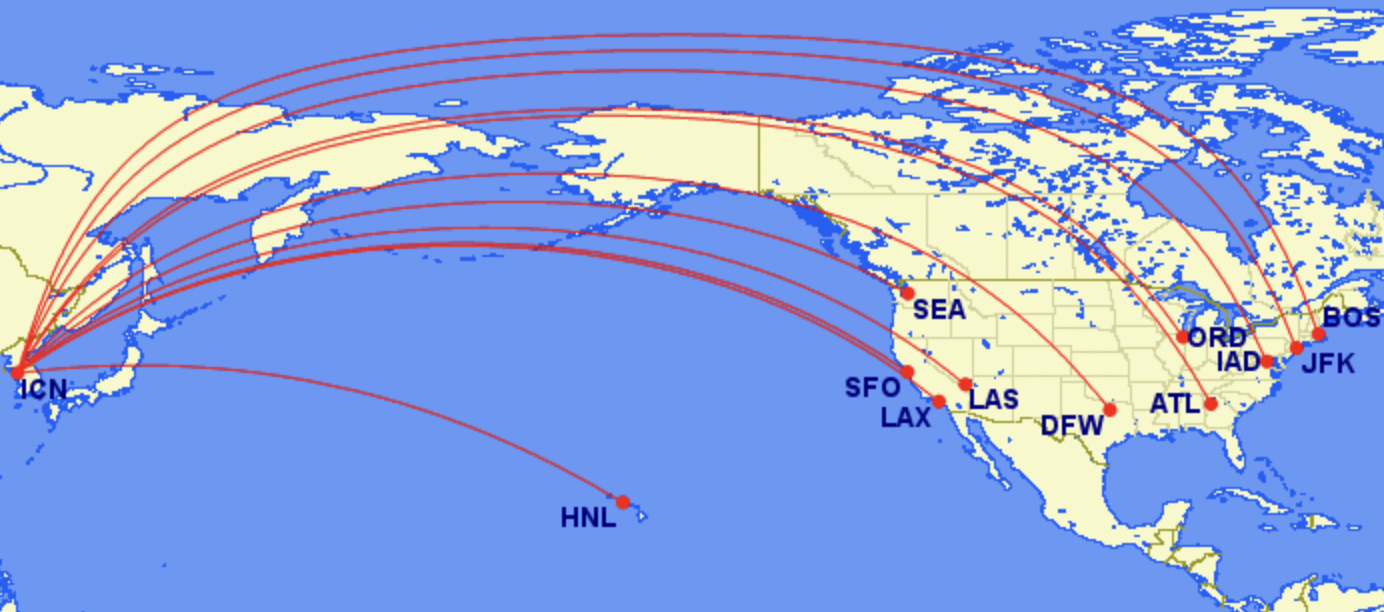 Korean Air Returns to Las Vegas, Will Offer Flights to 11 U.S. Cities