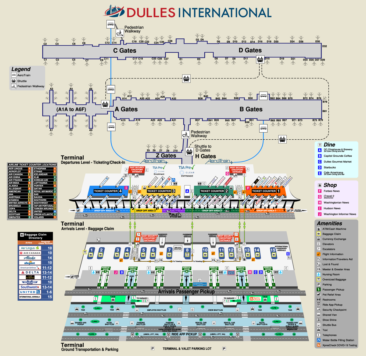 Dulles International terminal map