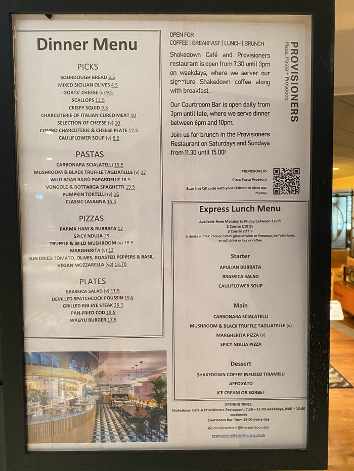 The Dixon London Autograph Collection Provisioners dinner menu The Dixon London Autograph Collection Provisioners dinner menu