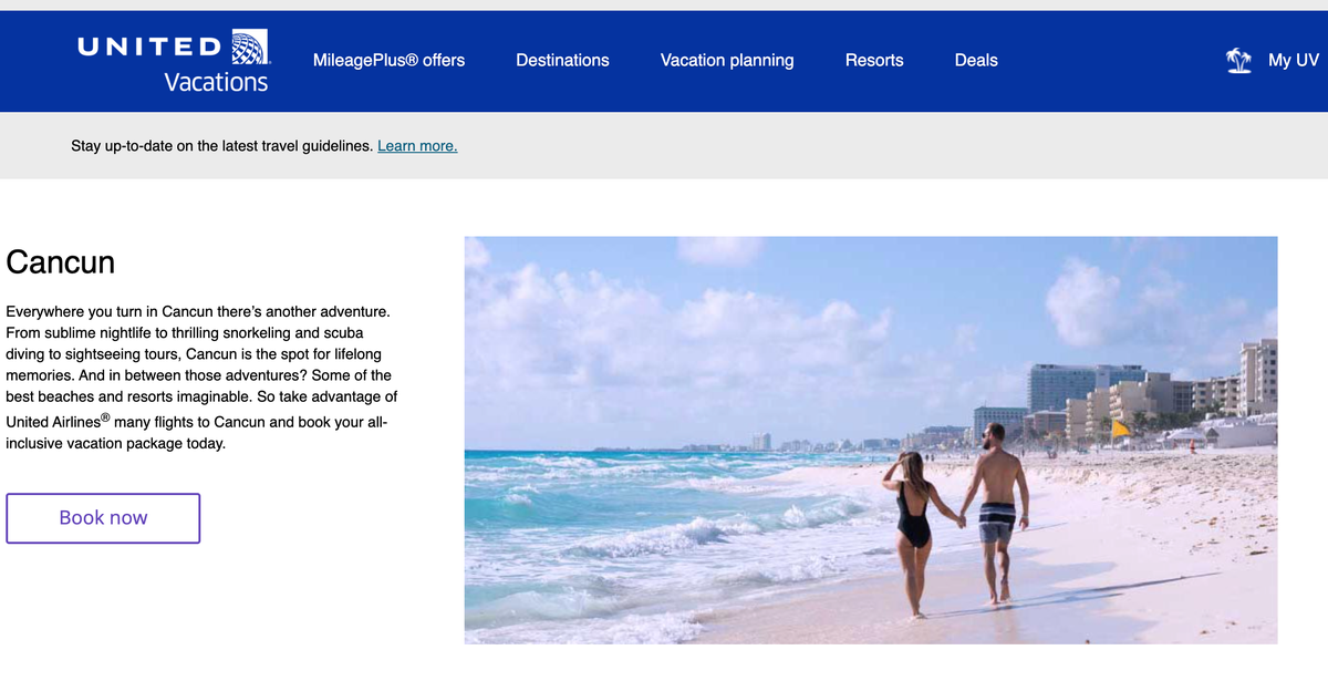 United Vacations Cancun packages