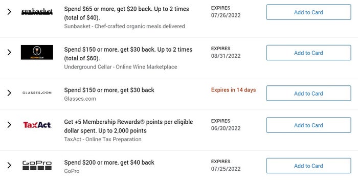 Amex Offers 2022 Amex Offers 2022