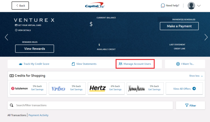 does capital one report authorized users