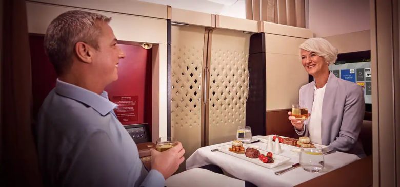 Etihad first class couple dining