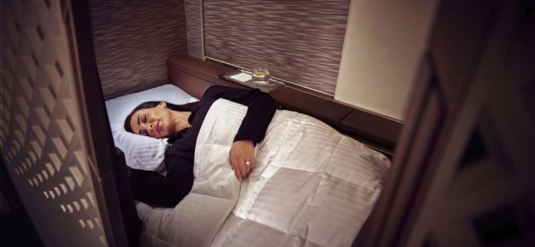 Etihad first class women sleeping