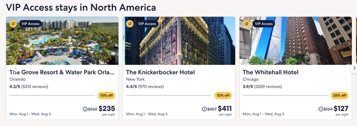 Expedia VIP Access hotels