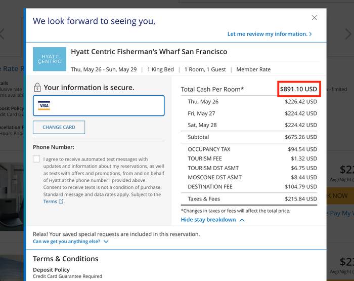 Hyatt price on May 23