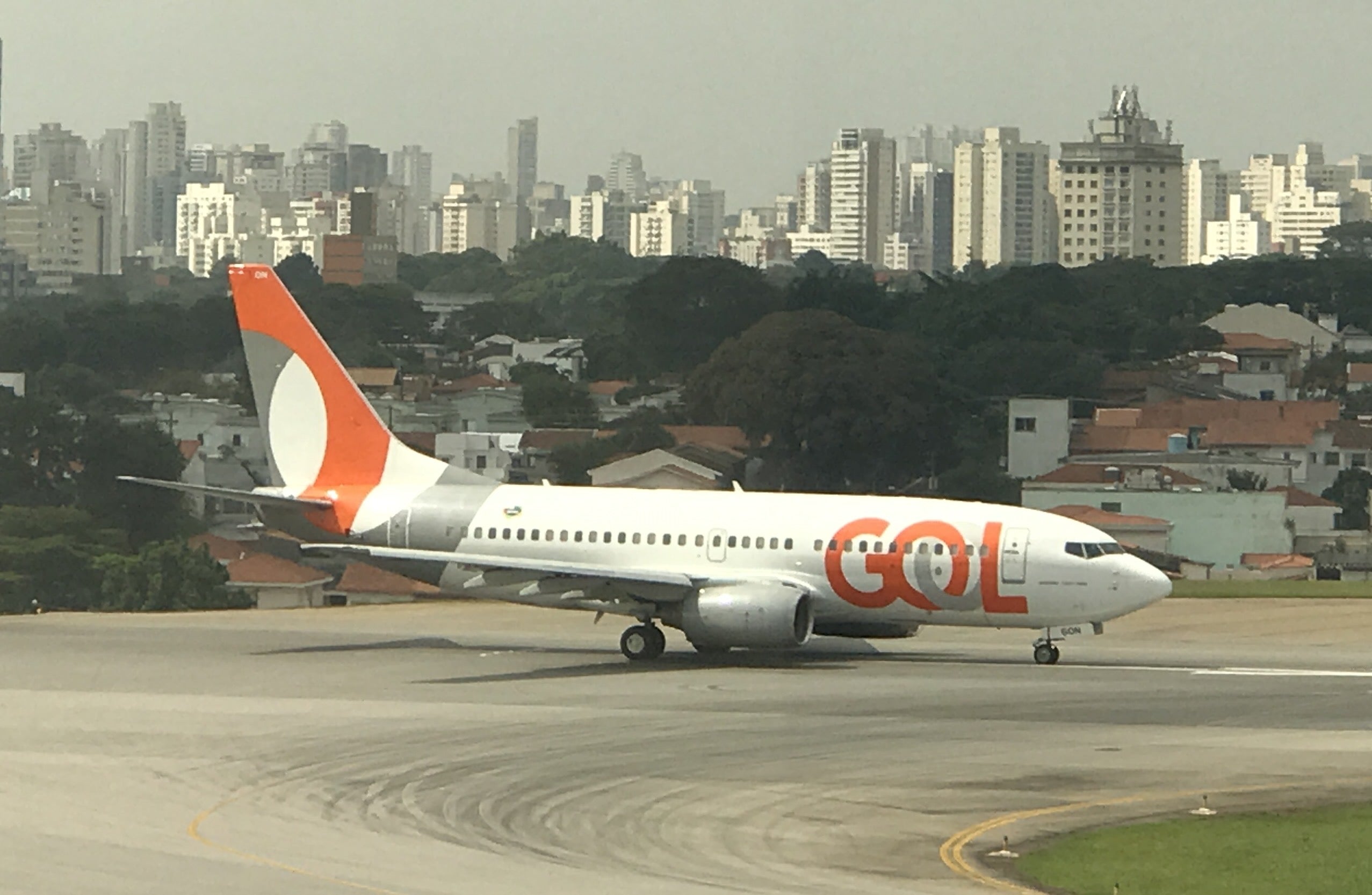 A GOL aircraft waiting to take of at São Paulo Congonhas Airport, Brazil