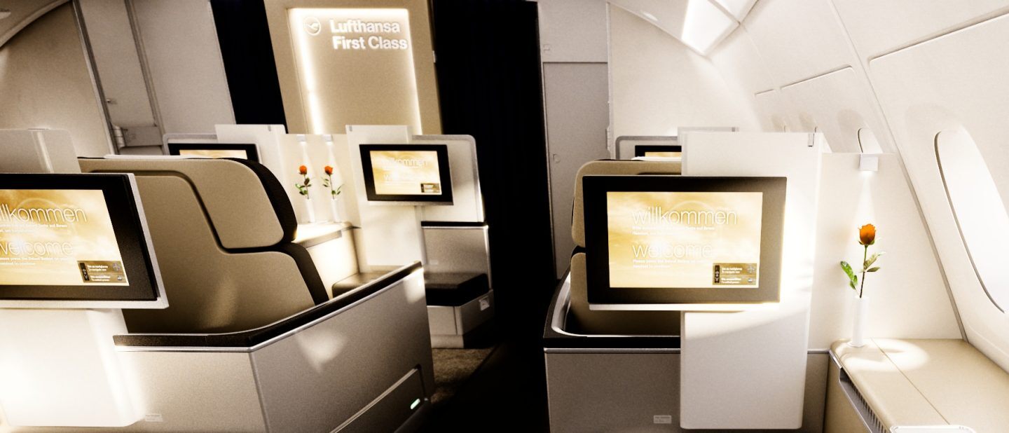 Lufthansa First Class IFE screens