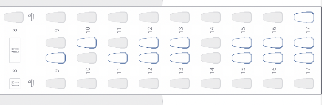 The seat map of Club Suite on British Airways' 777-200
