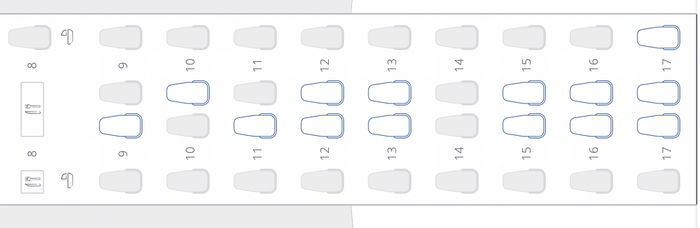 The seat map of Club Suite on British Airways' 777-200