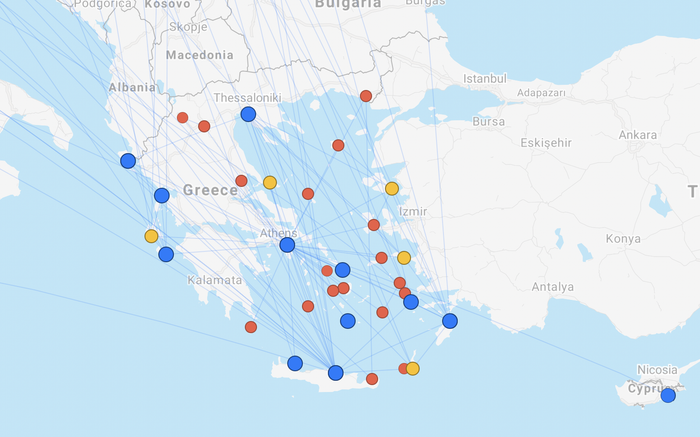 Sky Express Greece route network