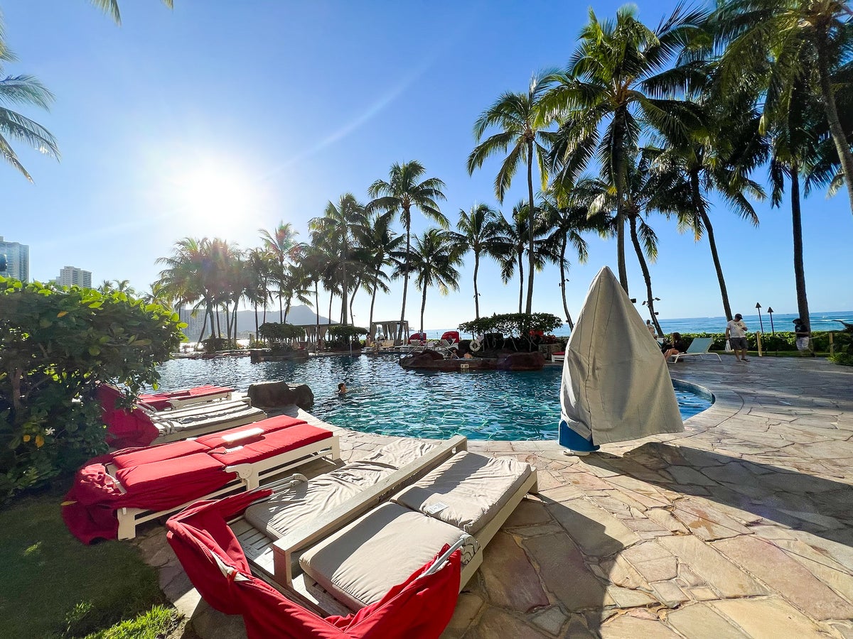Sheraton Waikiki pool lounge chairs
