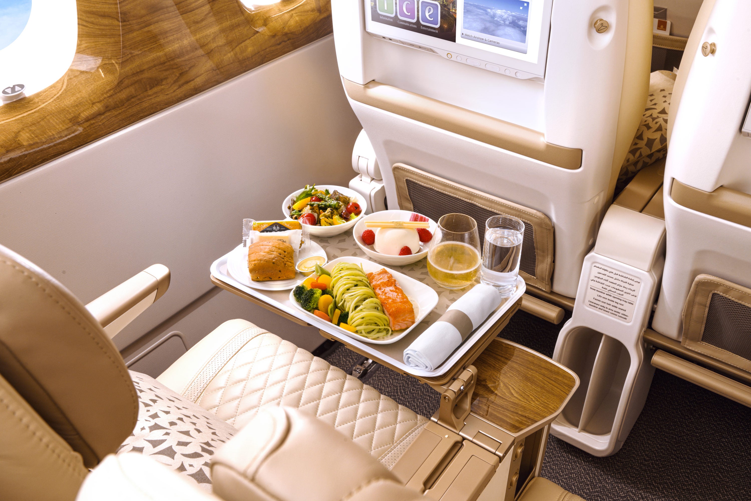 Emirates premium economy food service