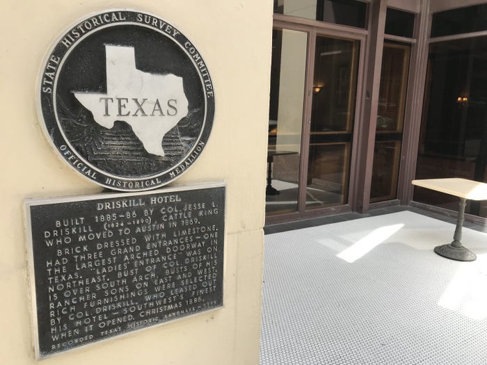 The Driskill is a Texas historic landmark.