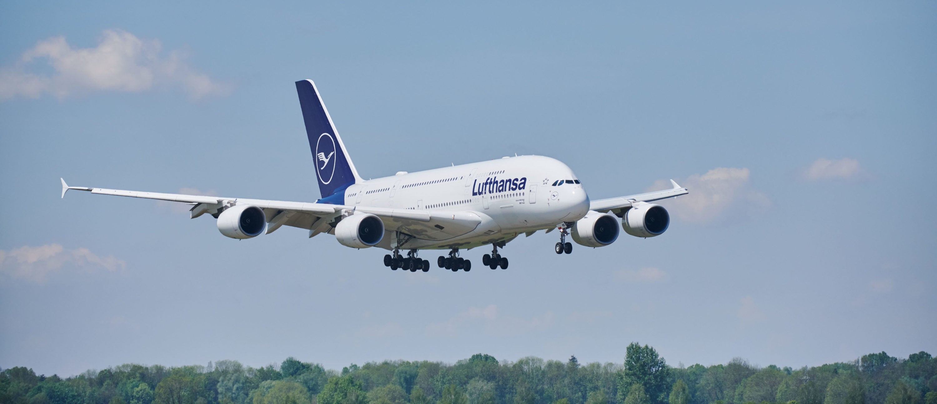 Lufthansa A380 coming into land
