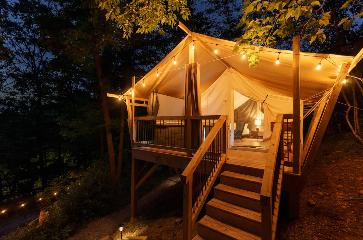 Glamping Listing Luxury Camping in Asheville King Tent hosted by Redbud