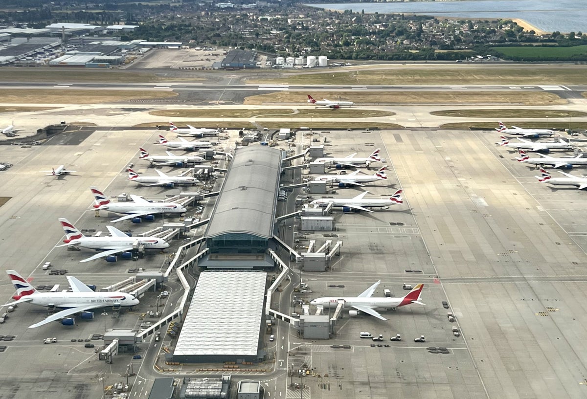 London Heathrow's C Satellite Terminal from the air
