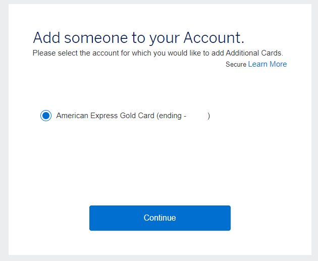 Amex Gold card add authorized user