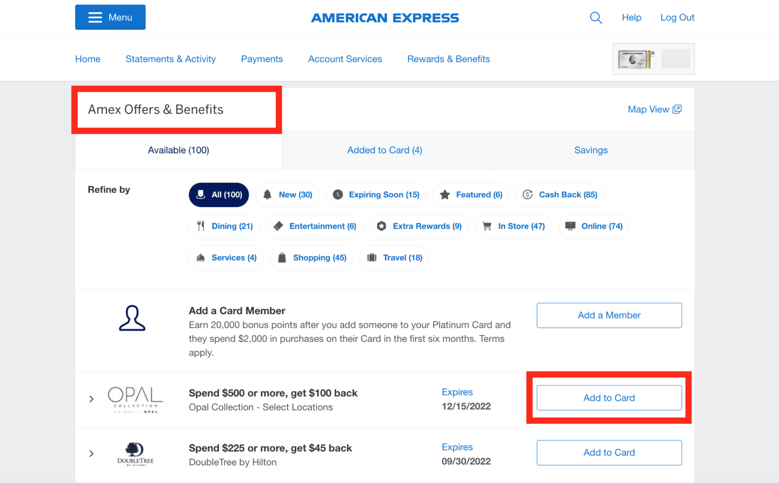Best Current Amex Offers [Travel, Dining, Entertainment, Shopping]