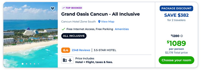 Bundle and Save package on Priceline