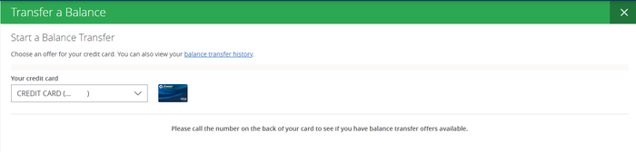 Chase balance transfer screen