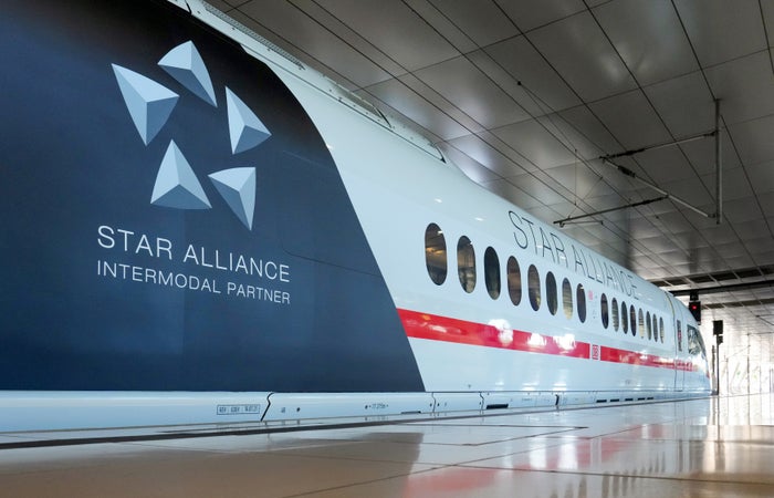 Deutsche Bahn train with Star Alliance Intermodal