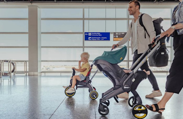 Doona car seat stroller at the airport