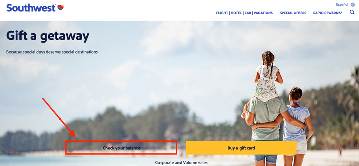 How to check your Southwest gift card balance