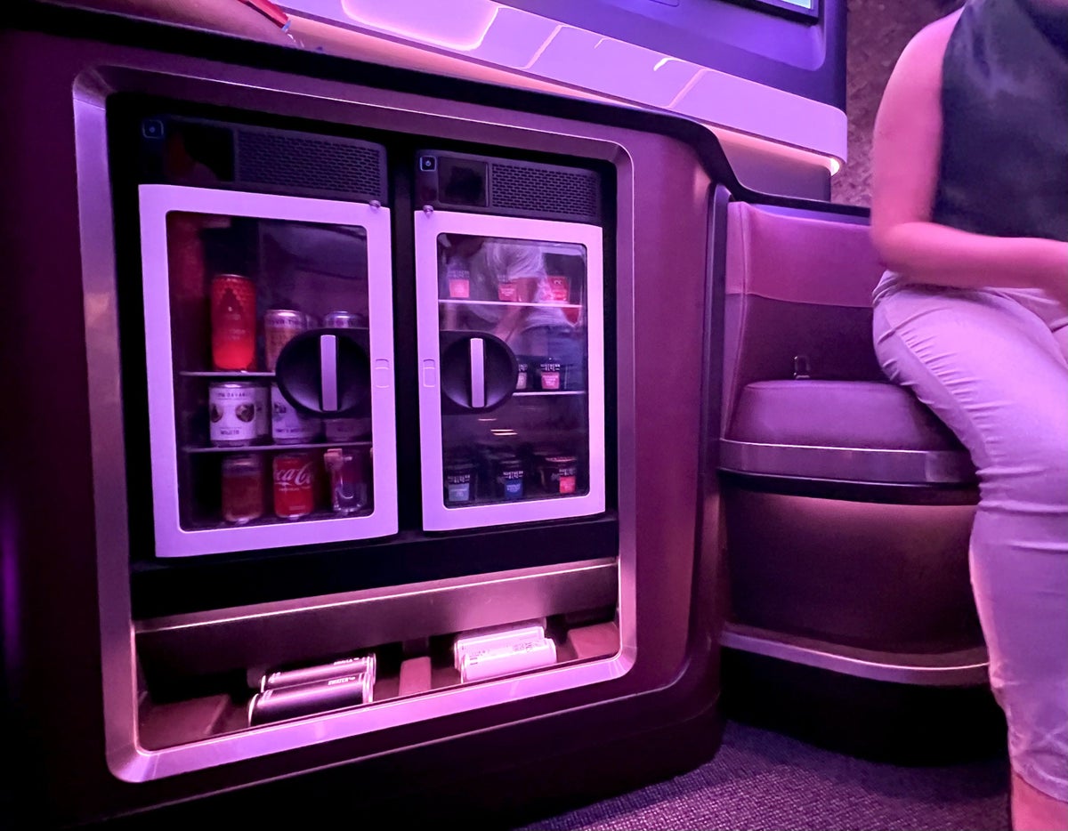 The self-service fridge of Virgin Atlantic's The Loft 