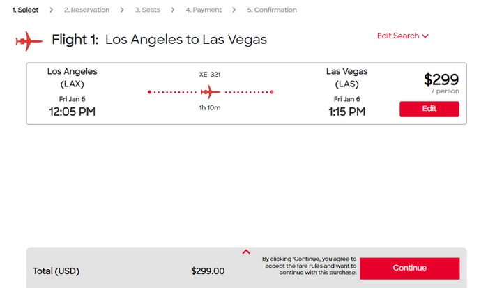 JSX flight totals