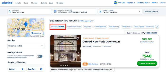 Priceline Hotels Express Deals