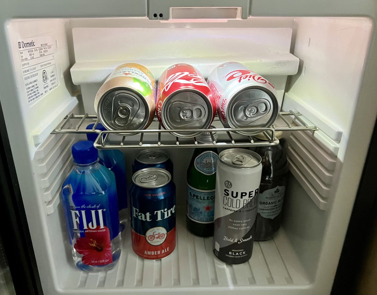 The Williamsburg Hotel bedroom mini bar cold drinks