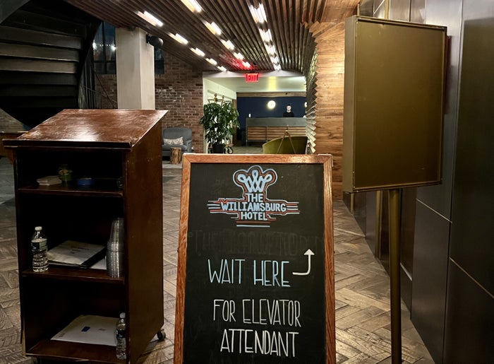 The Williamsburg Hotel entrance to the Watertower bar