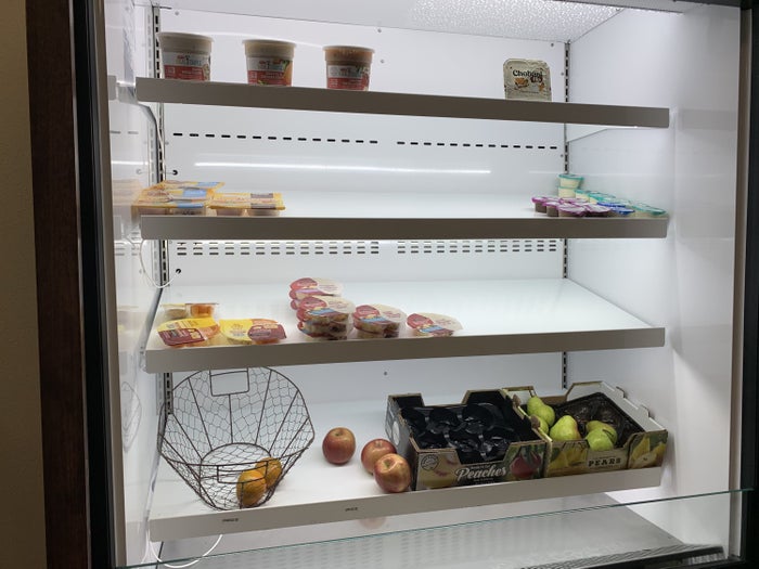 Refrigerated food in the lobby market at the DoubleTree by Hilton Corpus Christi Beachfront