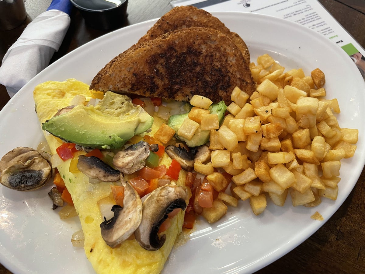 Vegetable omelet breakfast at the DoubleTree by Hilton Corpus Christi Beachfront