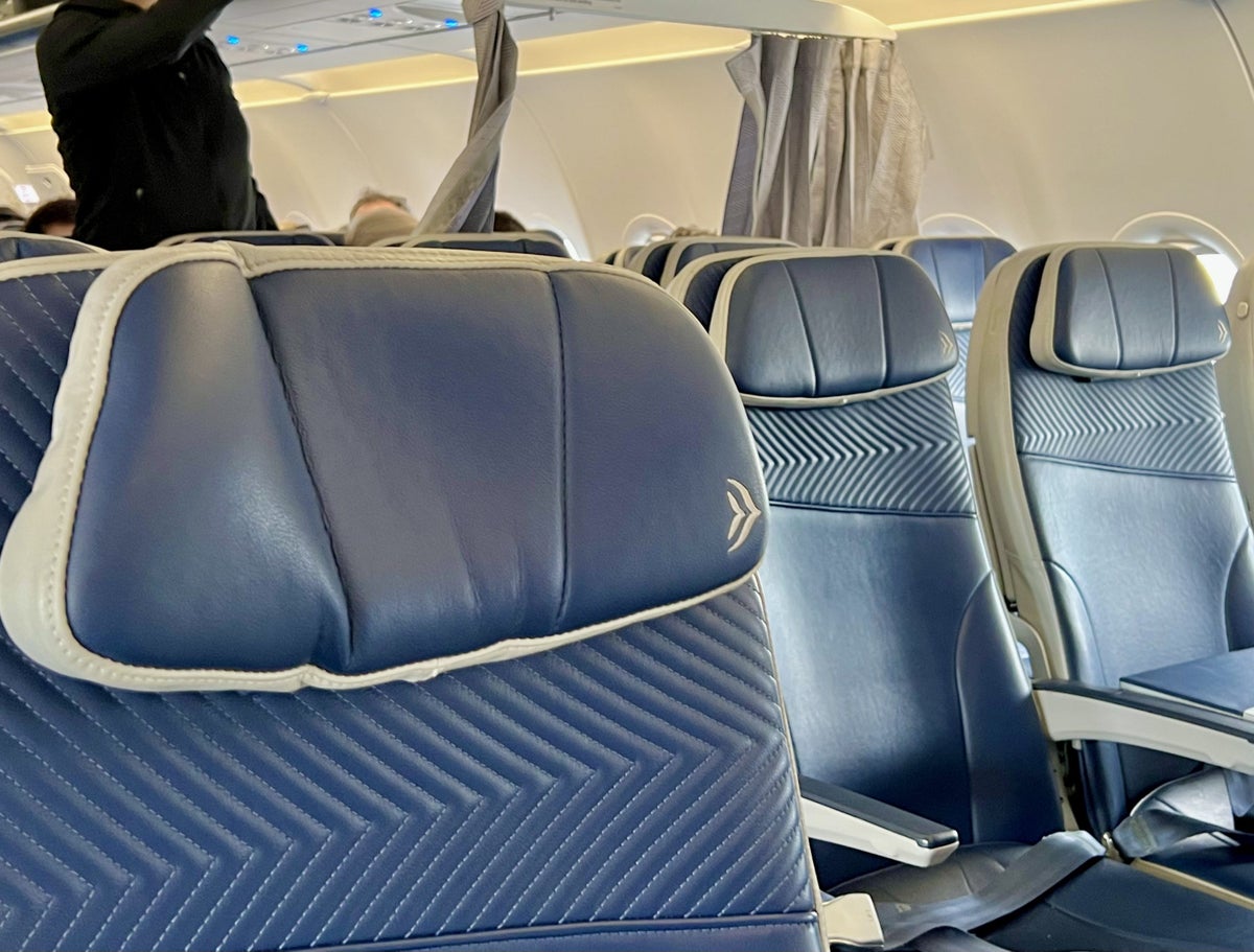 Aegean upgrade bid Aegean Airbus A320neo business class seat detailing
