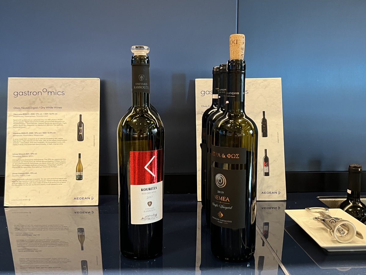 Aegean upgrade bid Aegean Lounge wine