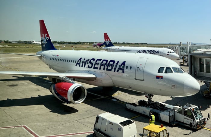 Air Serbia Airbus A319 at Belgrade Airport
