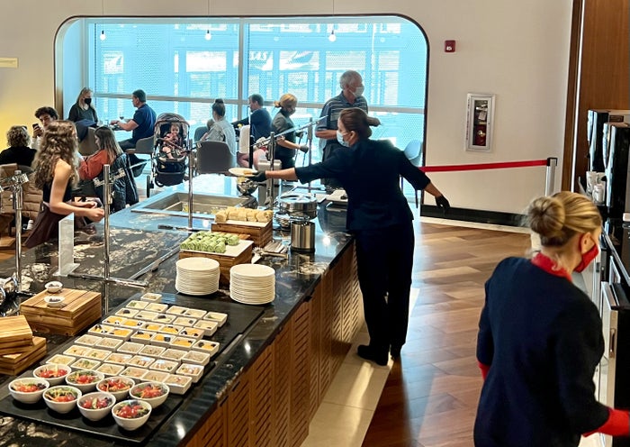 Turkish Airlines Lounge MIA 1 Avianca Boeing 787 Business Class MIA Turkish Airlines Lounge food buffet