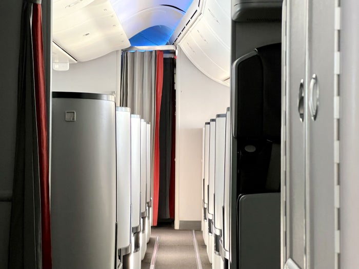 Avianca Boeing 787 Business Class view from small cabin to large cabin