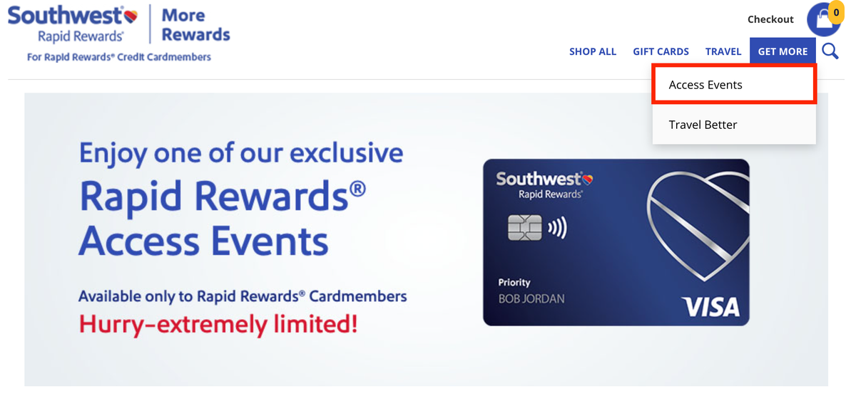 Book special events with Southwest points