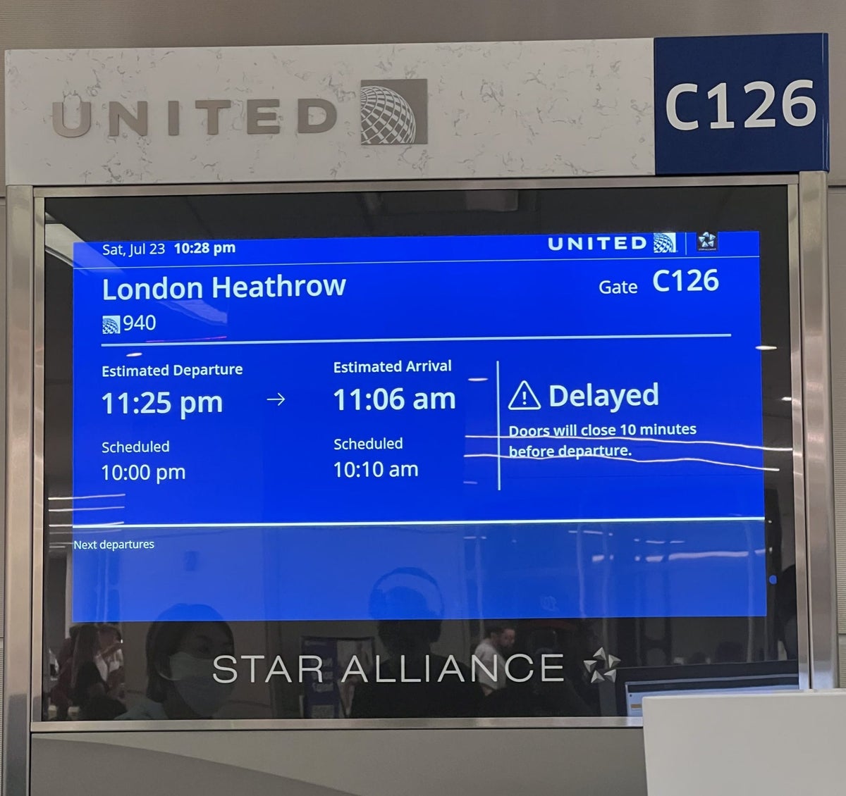 Delayed United flight