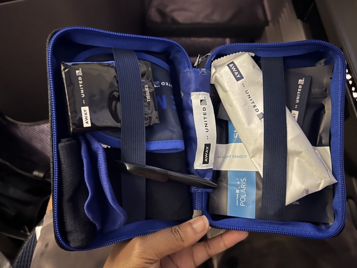 United Polaris business class Away amenity kit
