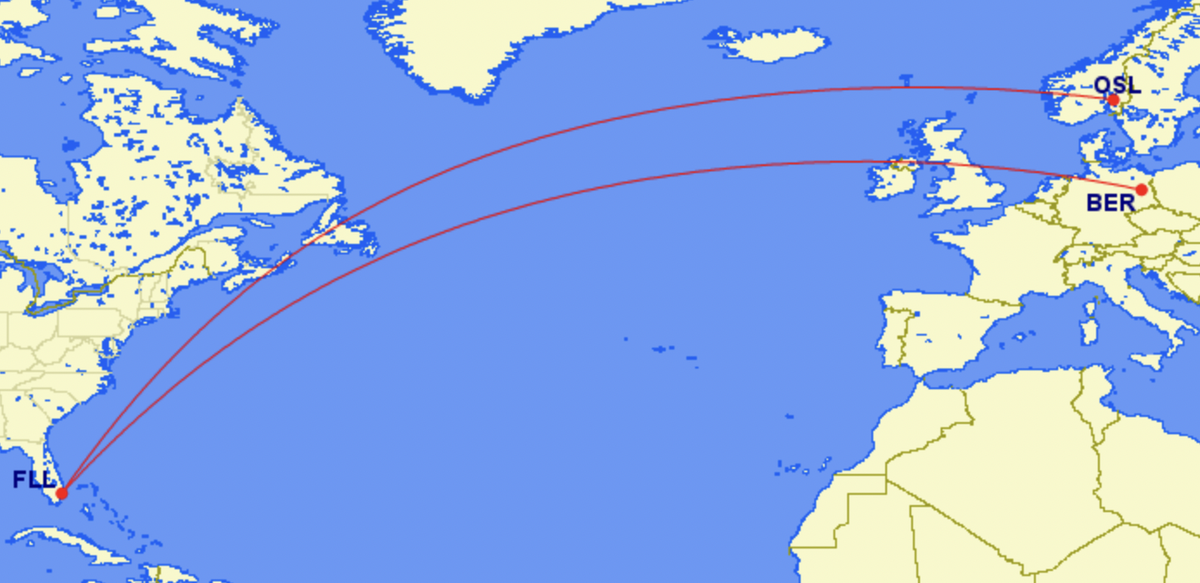 Norse Atlantics route network from Fort Lauderdale FLL to Europe