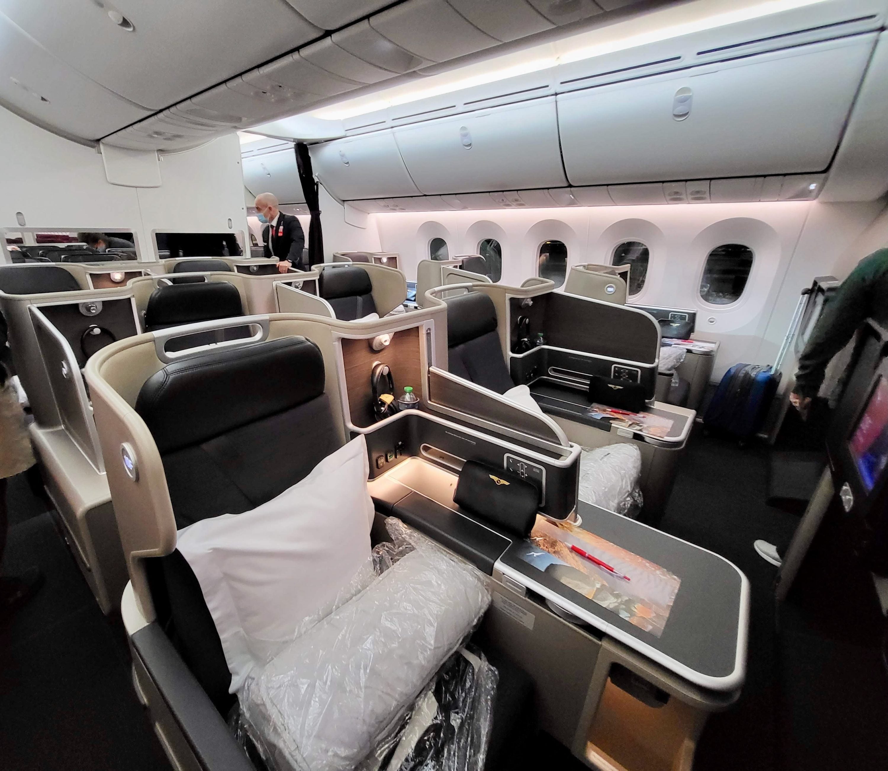 Qantas Airways business class cabin